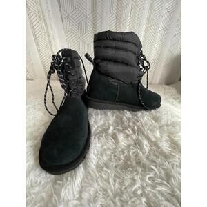 UGG x STAMPD BLACK LACE-UP SUEDE/ WOOL WINTER BOOTS,  MEN US 12 NWOB READ*